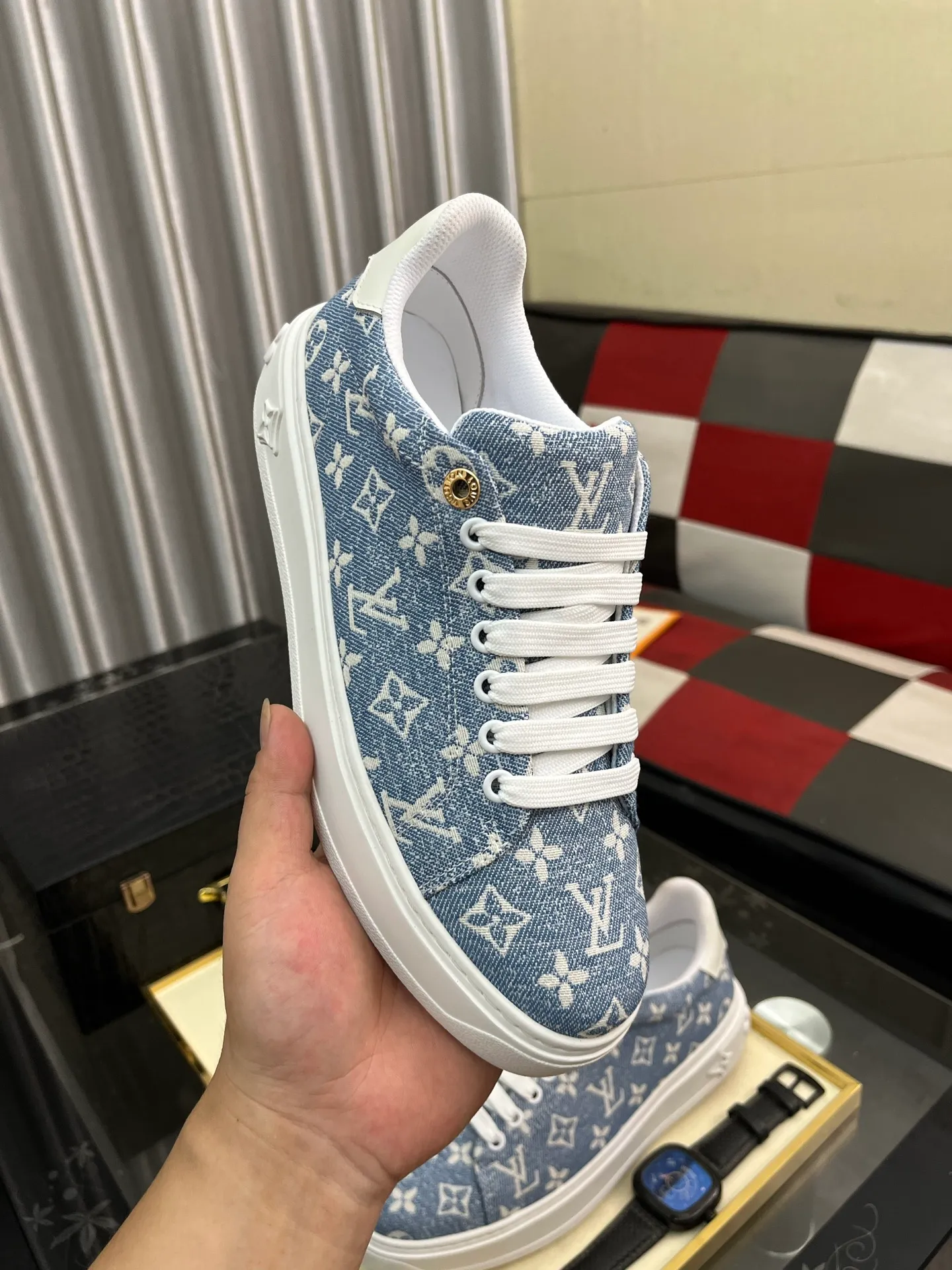 Men's shoes 💰540⌚️⌚️[Louis Vuitton LV] Dad shoes are popular casual sports shoes with outsole, breathable and comfortable, easy to walk, trendy men's versatile fly woven epoxy matching ➕leather lining➕Gucci's popular original outsole, sports and running style, super comfortable. Size 38-445️⃣Colors available